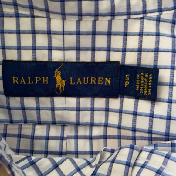 NWT Ralph Lauren Blue White Plaid Button Down - S - Picture 11 of 13